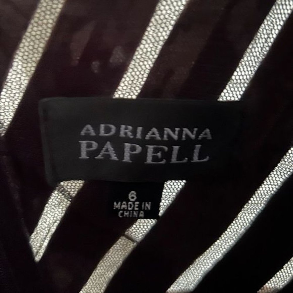 Adrianna Papell Tiered Cocktail Dress Sz 6 - Picture 4 of 16